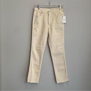 Mother High Waisted Rascal Ankle Frey Jeans in Chalk it Up 27 NWT